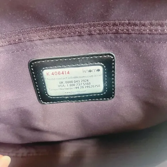 Knomo London Alfie Laptop Bag Briefcase Work Bag Black Leather Quilted Grey - Picture 5 of 11